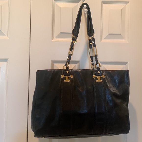 Tory Burch Black Nico East West Leather Tote with Gold Hardware - Picture 3 of 16